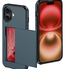 NoXx NoXx iPhone 16 Plus Hoesje Pashouder Hard - Donker Blauw