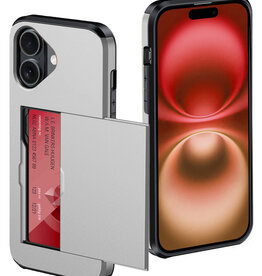 NoXx NoXx iPhone 16 Plus Hoesje Pashouder Hard - Grijs