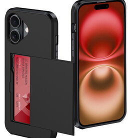 NoXx NoXx iPhone 16 Plus Hoesje Pashouder Hard - Zwart