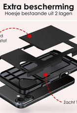 NoXx Hoes Geschikt voor iPhone 16 Plus Hoesje Pasjeshouder Hard Cover Shock Proof Hard Case Hoes Met Kaarthouder - Zwart