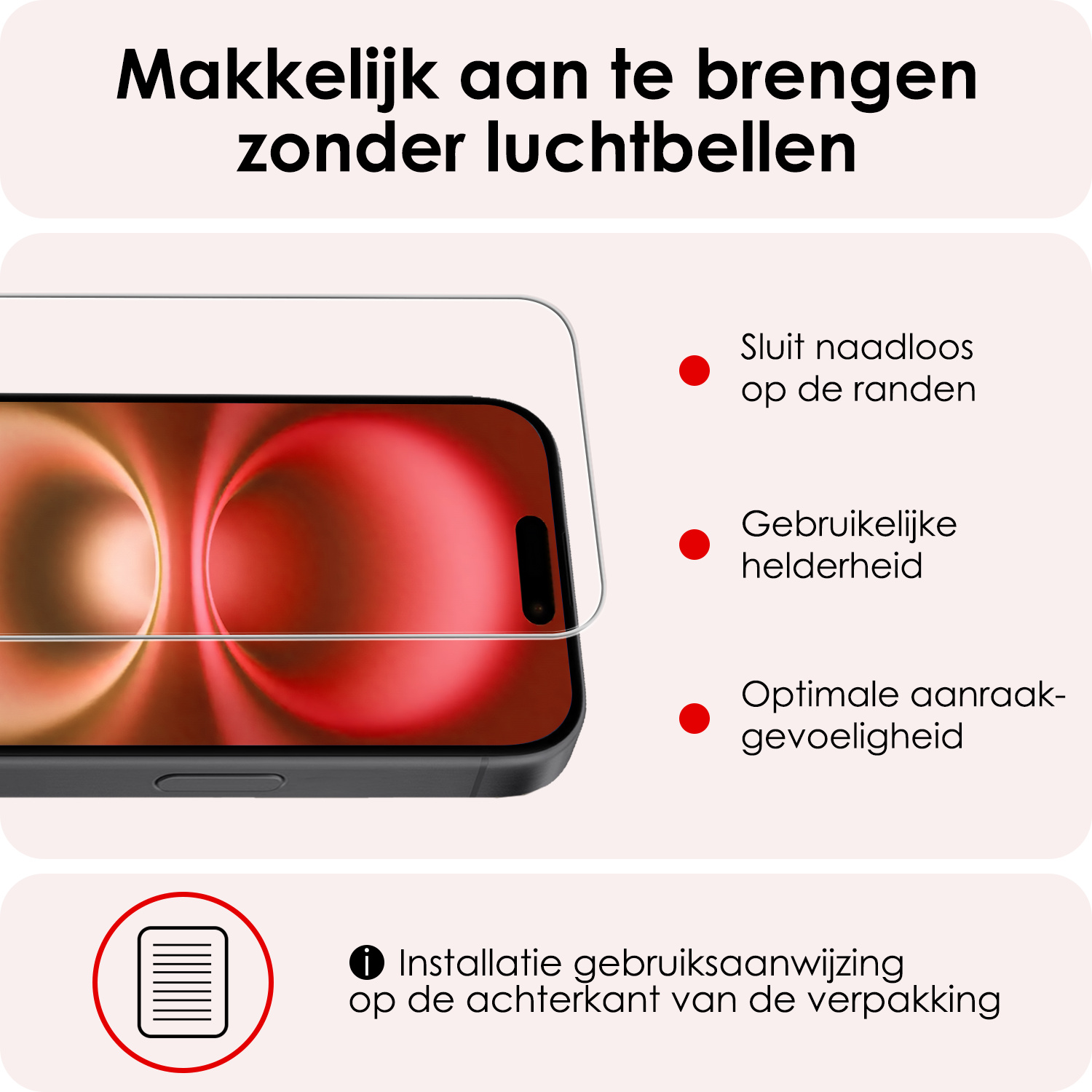 NoXx Hoes Geschikt voor iPhone 16 Plus Hoesje Pasjeshouder Hard Cover Met 2x Screenprotector Shock Proof Hard Case Hoes Met Kaarthouder - Grijs