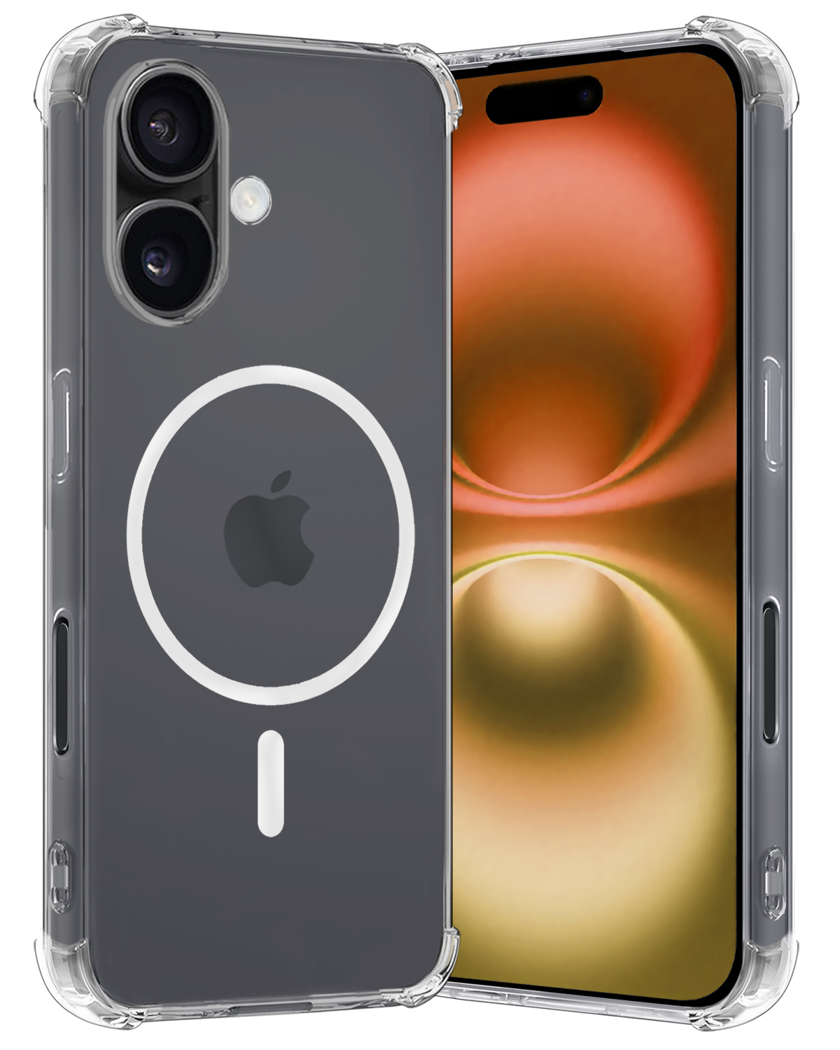 Nomfy Hoesje Geschikt voor iPhone 16 Hoes Geschikt voor Magsafe Shock Proof Cover Case Shockproof Transparant - Hoesje Geschikt voor iPhone 16 Hoes Back Case Magsafe