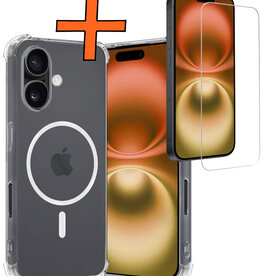 Nomfy Nomfy iPhone 16 Magsafe Hoesje Transparant Met Screenprotector