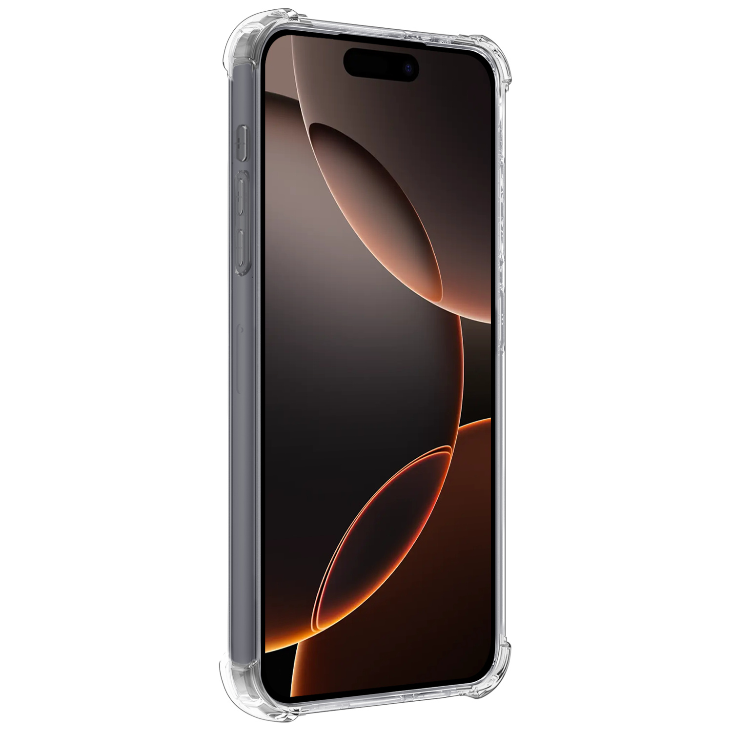 Nomfy Hoesje Geschikt voor iPhone 16 Pro Hoesje Pasjeshouder Shockproof Pas Houder - Hoesje Geschikt voor iPhone 16 Pro Hoes Met Kaarthouder - Transparant - 2 PACK