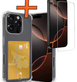 Nomfy Nomfy iPhone 16 Pro Max Hoesje Pashouder Met Screenprotector