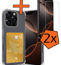 Nomfy Nomfy iPhone 16 Pro Max Hoesje Pashouder Met 2x Screenprotector