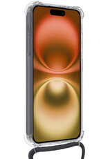 Nomfy Hoesje Geschikt voor iPhone 16 Plus Hoesje Met Telefoonketting Pasjeshouder Shockproof Case Met Screenprotector Koord - Hoesje Geschikt voor iPhone 16 Plus Hoes Met Kaarthouder - Transparant