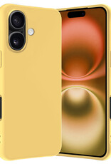 Nomfy Hoesje Geschikt voor iPhone 16 Hoesje Siliconen Cover Case - Hoes Geschikt voor iPhone 16 Hoes Back Case - Geel