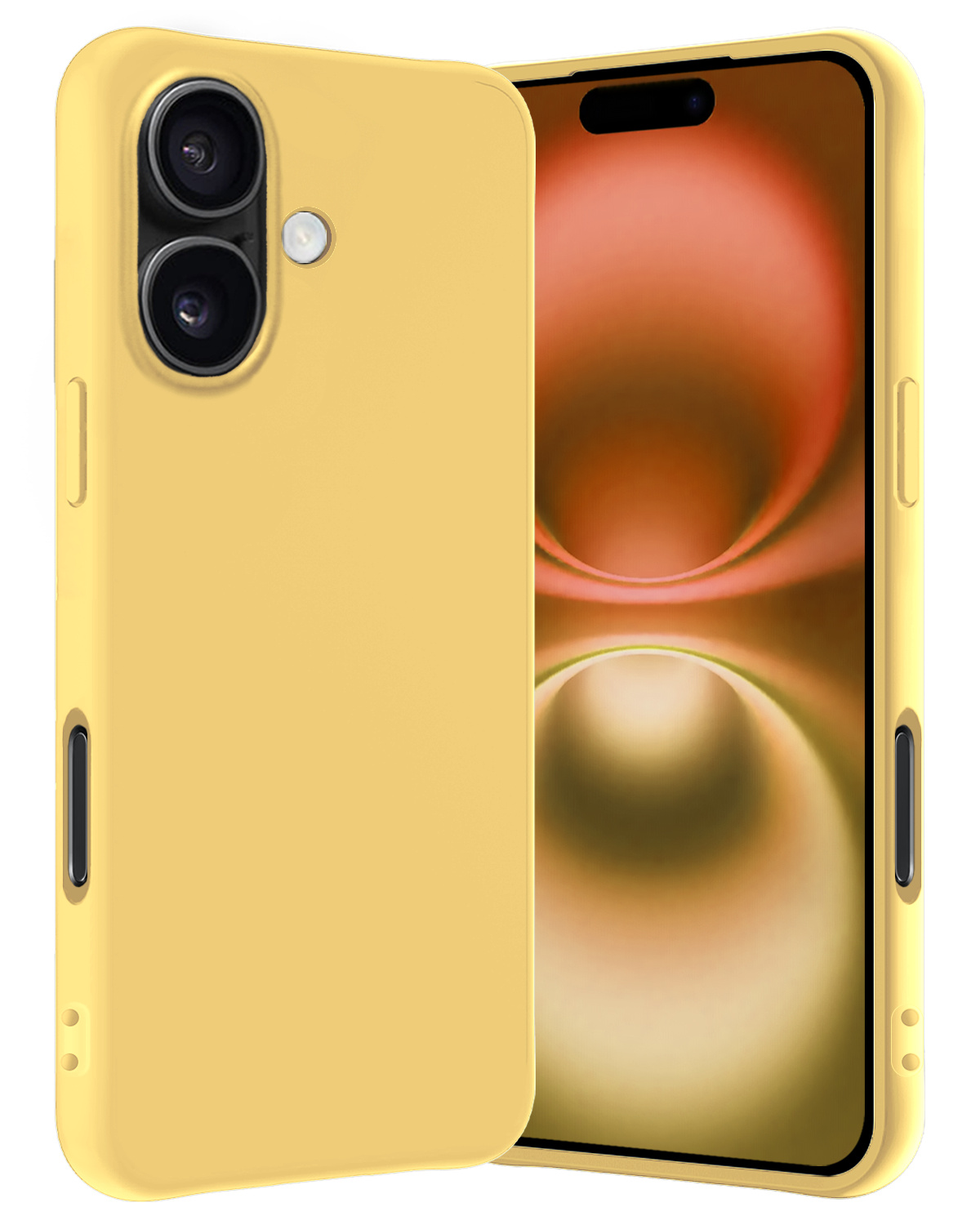 Nomfy Hoesje Geschikt voor iPhone 16 Hoesje Siliconen Cover Case - Hoes Geschikt voor iPhone 16 Hoes Back Case - Geel
