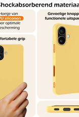 Nomfy Hoesje Geschikt voor iPhone 16 Hoesje Siliconen Cover Case - Hoes Geschikt voor iPhone 16 Hoes Back Case - Geel