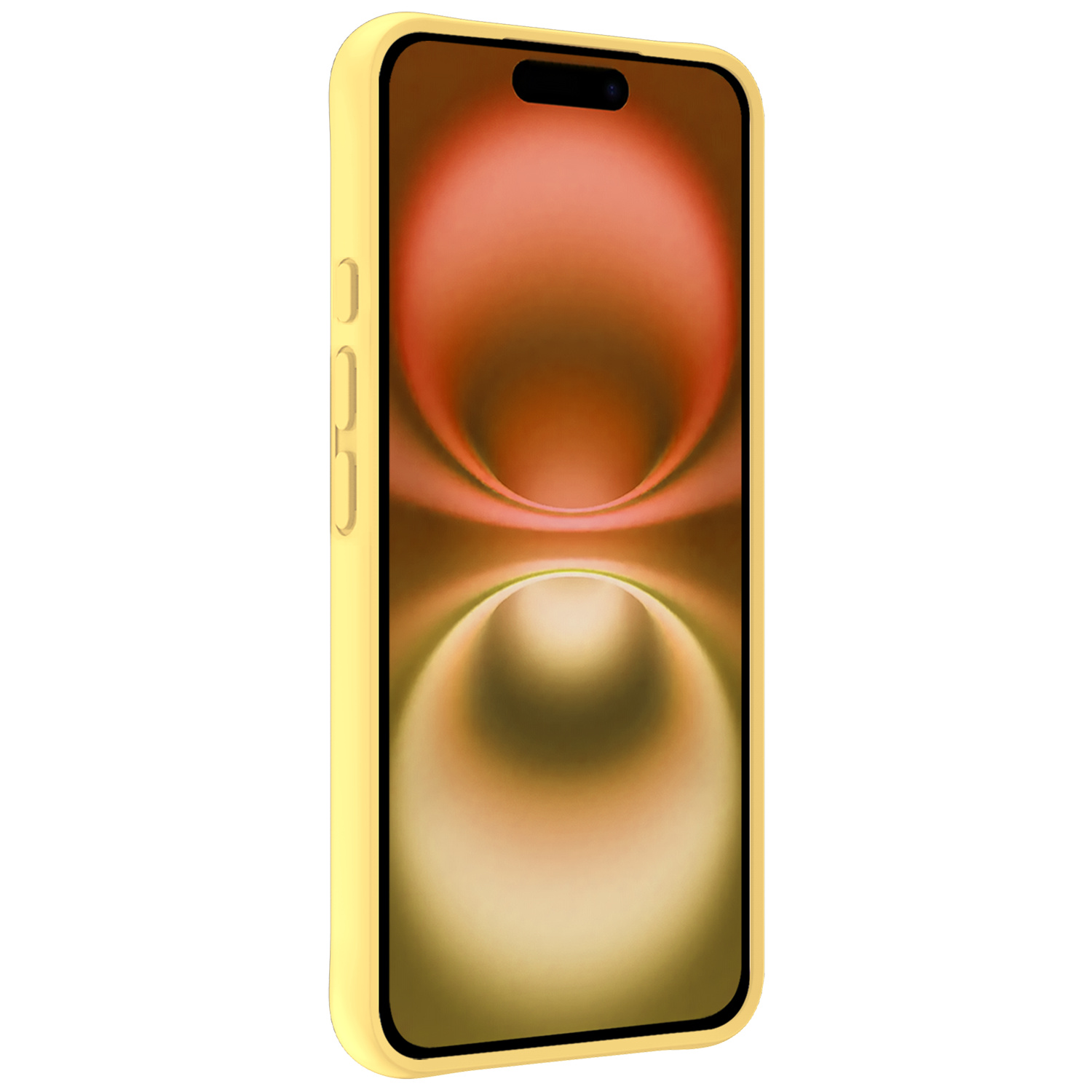 Nomfy Hoesje Geschikt voor iPhone 16 Hoesje Siliconen Cover Case - Hoes Geschikt voor iPhone 16 Hoes Back Case - Geel