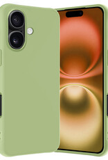 Nomfy Hoesje Geschikt voor iPhone 16 Hoesje Siliconen Cover Case - Hoes Geschikt voor iPhone 16 Hoes Back Case - Groen
