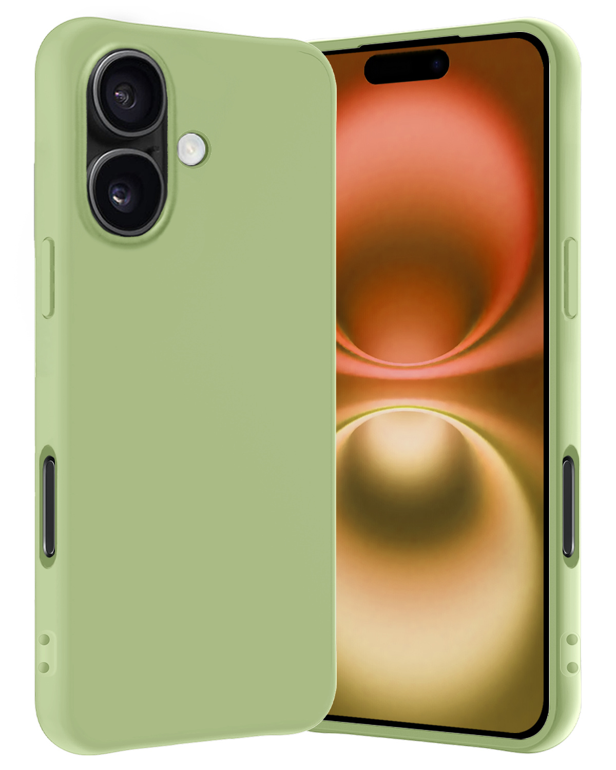 Nomfy Hoesje Geschikt voor iPhone 16 Hoesje Siliconen Cover Case - Hoes Geschikt voor iPhone 16 Hoes Back Case - Groen