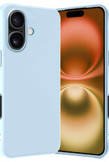 Nomfy Hoesje Geschikt voor iPhone 16 Hoesje Siliconen Cover Case - Hoes Geschikt voor iPhone 16 Hoes Back Case - Lichtblauw