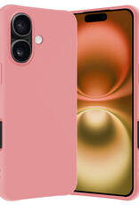 Nomfy Hoesje Geschikt voor iPhone 16 Hoesje Siliconen Cover Case - Hoes Geschikt voor iPhone 16 Hoes Back Case - Lichtroze