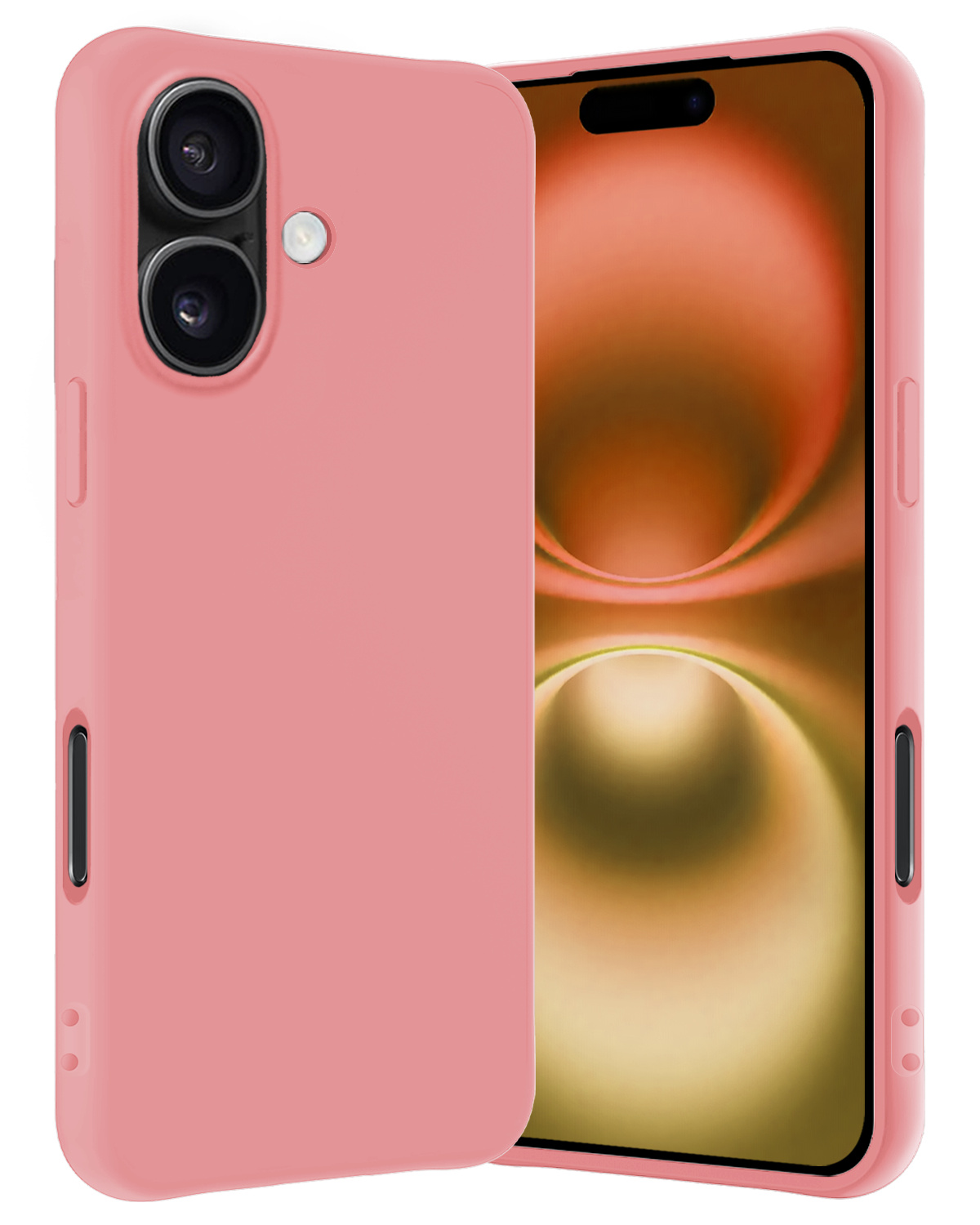 Nomfy Hoesje Geschikt voor iPhone 16 Hoesje Siliconen Cover Case - Hoes Geschikt voor iPhone 16 Hoes Back Case - Lichtroze