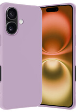 Nomfy Hoesje Geschikt voor iPhone 16 Hoesje Siliconen Cover Case - Hoes Geschikt voor iPhone 16 Hoes Back Case - Lila