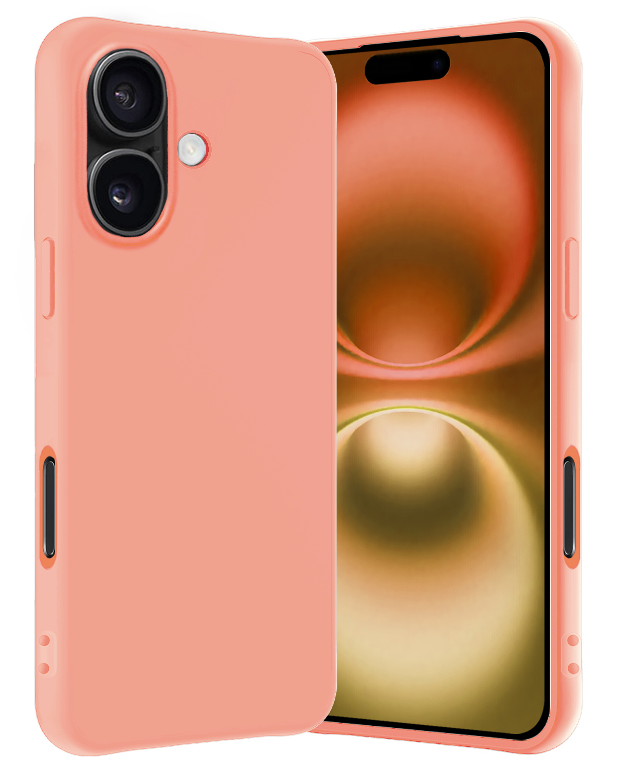 Nomfy Hoesje Geschikt voor iPhone 16 Hoesje Siliconen Cover Case - Hoes Geschikt voor iPhone 16 Hoes Back Case - Perzik