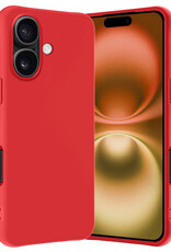 Nomfy Hoesje Geschikt voor iPhone 16 Hoesje Siliconen Cover Case - Hoes Geschikt voor iPhone 16 Hoes Back Case - Rood
