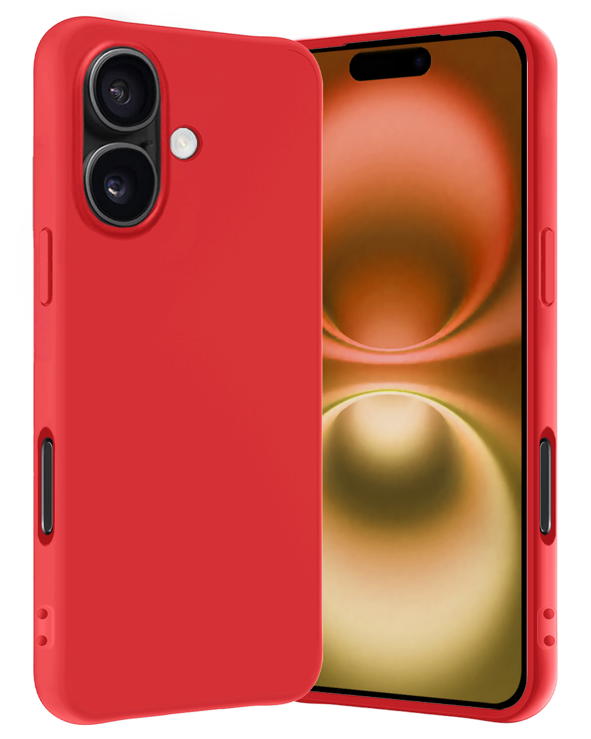 Nomfy Hoesje Geschikt voor iPhone 16 Hoesje Siliconen Cover Case - Hoes Geschikt voor iPhone 16 Hoes Back Case - Rood