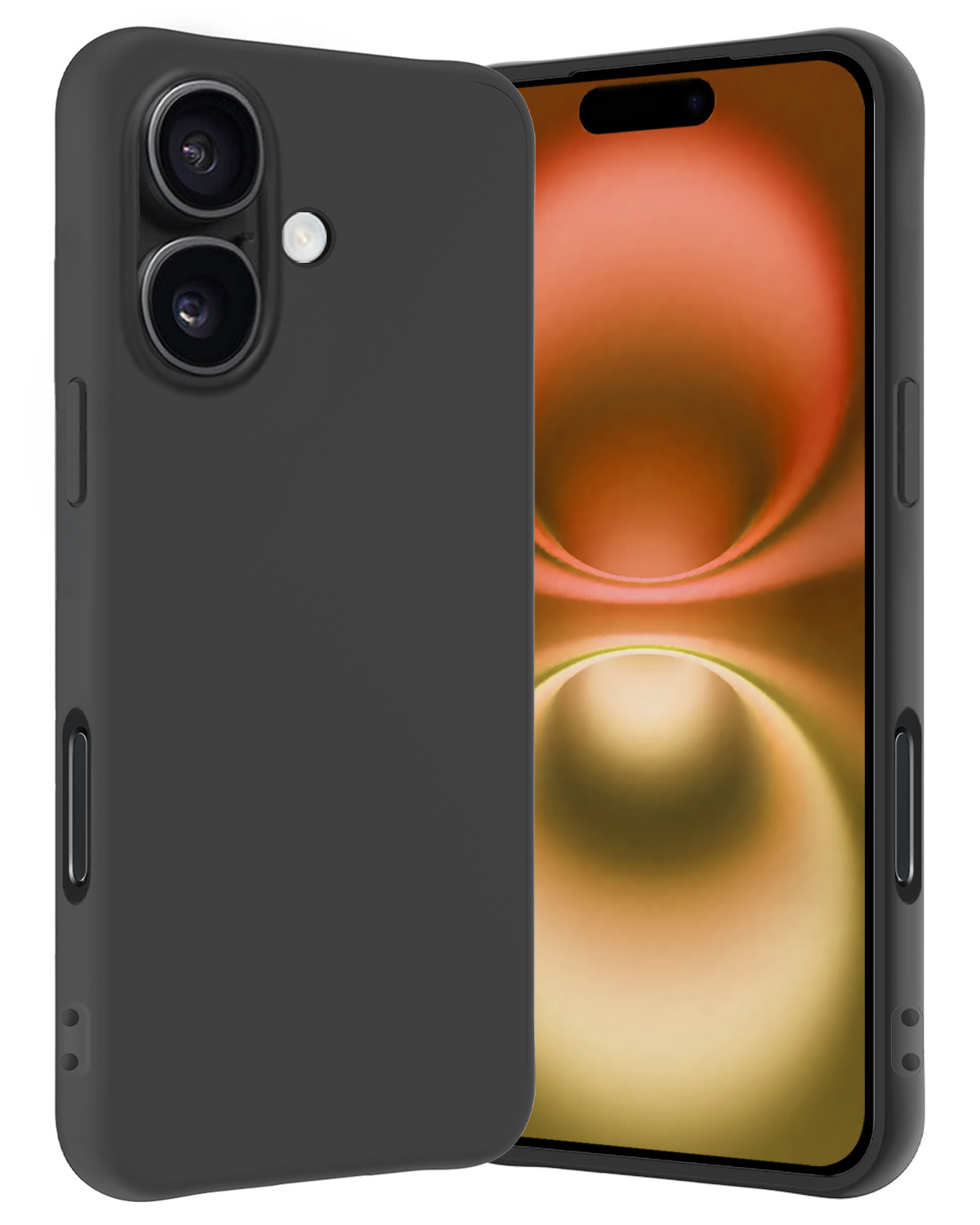 Nomfy Hoesje Geschikt voor iPhone 16 Hoesje Siliconen Cover Case - Hoes Geschikt voor iPhone 16 Hoes Back Case - Zwart