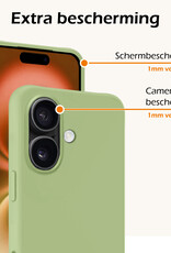 Nomfy Hoesje Geschikt voor iPhone 16 Hoesje Siliconen Cover Case - Hoes Geschikt voor iPhone 16 Hoes Back Case - 2-PACK - Groen