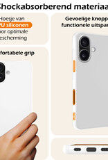 Nomfy Hoesje Geschikt voor iPhone 16 Hoesje Siliconen Cover Case - Hoes Geschikt voor iPhone 16 Hoes Back Case - 2-PACK - Wit