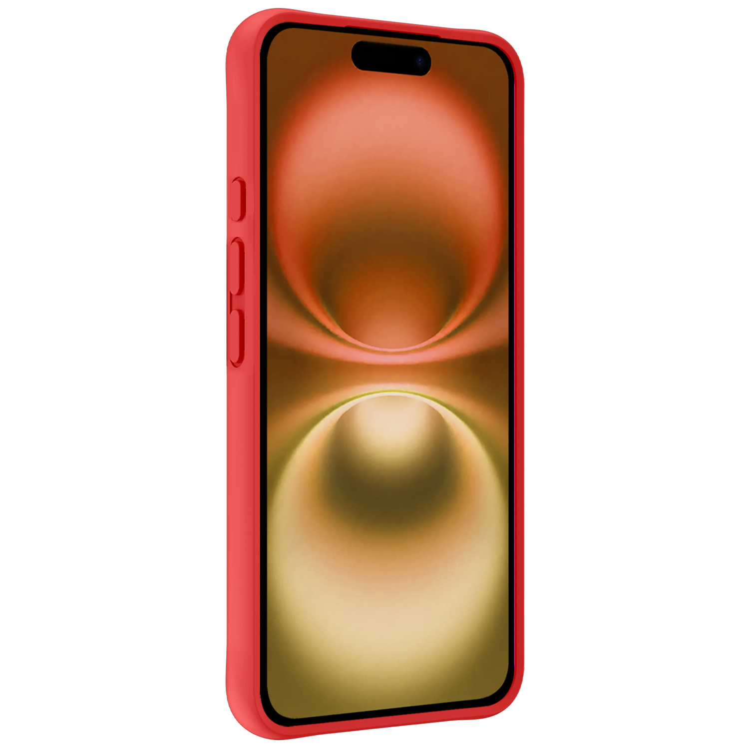 Nomfy Hoesje Geschikt voor iPhone 16 Hoesje Siliconen Cover Case Met Screenprotector - Hoes Geschikt voor iPhone 16 Hoes Back Case - Rood