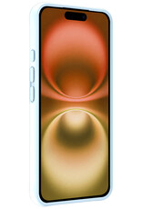 Nomfy Hoesje Geschikt voor iPhone 16 Hoesje Siliconen Cover Case Met 2x Screenprotector - Hoes Geschikt voor iPhone 16 Hoes Back Case - Lichtblauw
