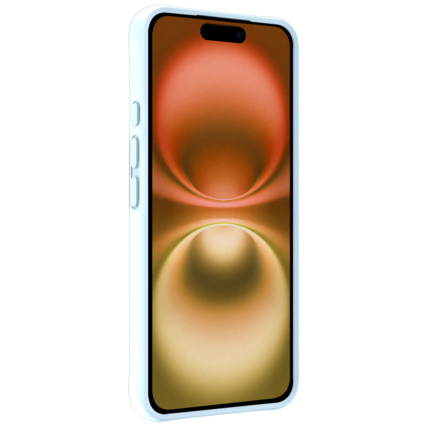 Nomfy Hoesje Geschikt voor iPhone 16 Hoesje Siliconen Cover Case Met 2x Screenprotector - Hoes Geschikt voor iPhone 16 Hoes Back Case - Lichtblauw