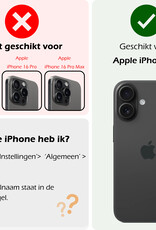 Nomfy Hoesje Geschikt voor iPhone 16 Hoesje Siliconen Cover Case Met 2x Screenprotector - Hoes Geschikt voor iPhone 16 Hoes Back Case - Zwart