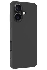 Nomfy Hoesje Geschikt voor iPhone 16 Hoesje Siliconen Cover Case Met 2x Screenprotector - Hoes Geschikt voor iPhone 16 Hoes Back Case - Zwart