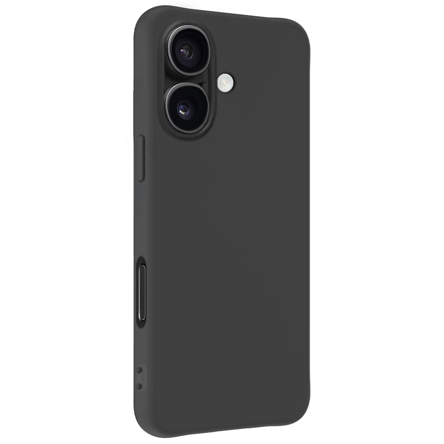 Nomfy Hoesje Geschikt voor iPhone 16 Hoesje Siliconen Cover Case Met 2x Screenprotector - Hoes Geschikt voor iPhone 16 Hoes Back Case - Zwart