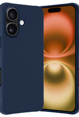 Nomfy Hoesje Geschikt voor iPhone 16 Plus Hoesje Siliconen Cover Case - Hoes Geschikt voor iPhone 16 Plus Hoes Back Case - Donkerblauw