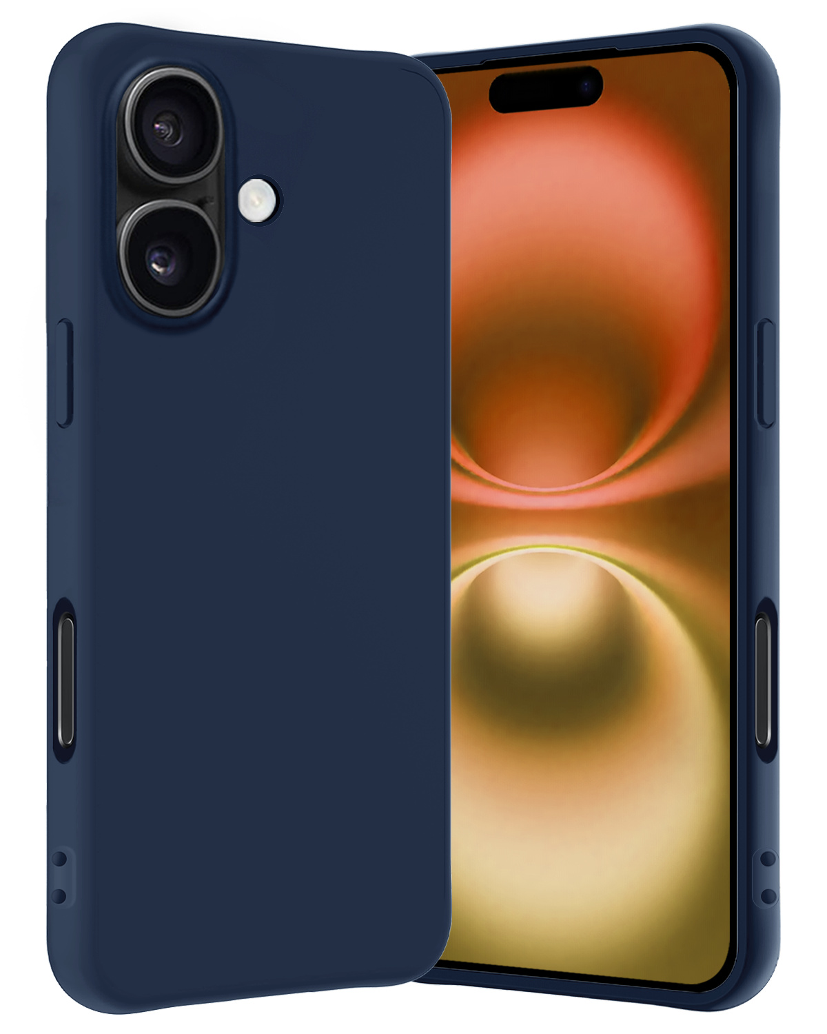 Nomfy Hoesje Geschikt voor iPhone 16 Plus Hoesje Siliconen Cover Case - Hoes Geschikt voor iPhone 16 Plus Hoes Back Case - Donkerblauw