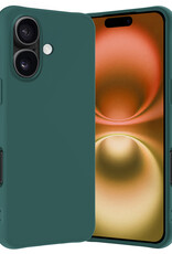 Nomfy Hoesje Geschikt voor iPhone 16 Plus Hoesje Siliconen Cover Case - Hoes Geschikt voor iPhone 16 Plus Hoes Back Case - Donkergroen