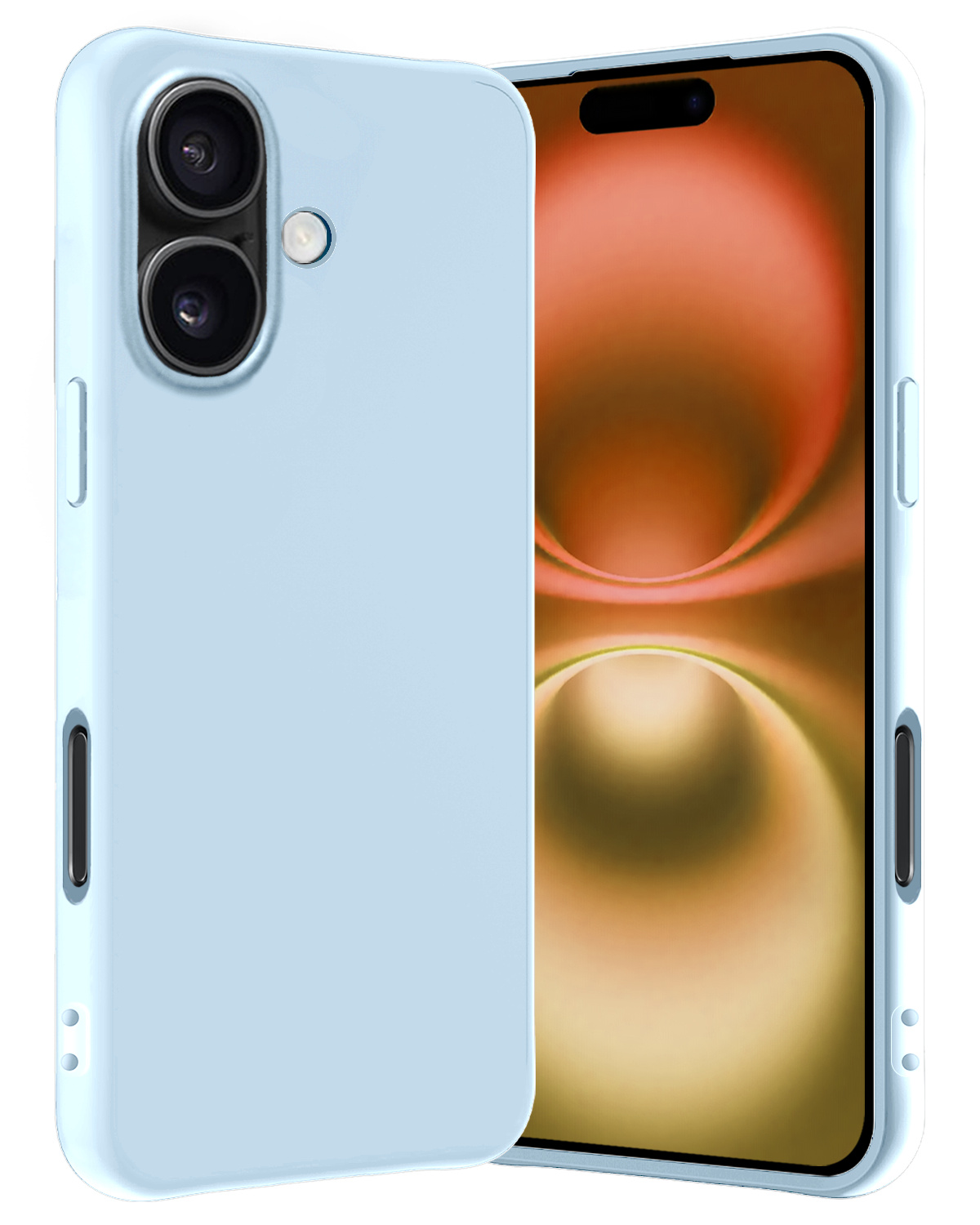 Nomfy Hoesje Geschikt voor iPhone 16 Plus Hoesje Siliconen Cover Case - Hoes Geschikt voor iPhone 16 Plus Hoes Back Case - Lichtblauw