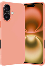 Nomfy Hoesje Geschikt voor iPhone 16 Plus Hoesje Siliconen Cover Case - Hoes Geschikt voor iPhone 16 Plus Hoes Back Case - Perzik