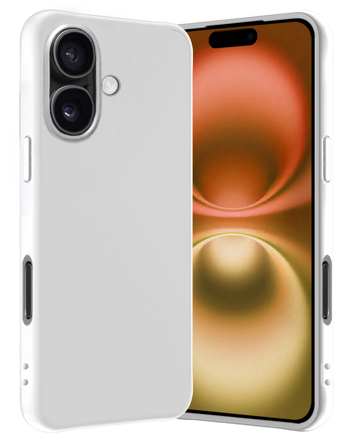 Nomfy Hoesje Geschikt voor iPhone 16 Plus Hoesje Siliconen Cover Case - Hoes Geschikt voor iPhone 16 Plus Hoes Back Case - Wit