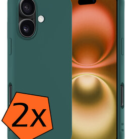 Nomfy Nomfy iPhone 16 Plus Hoesje Siliconen - Donkergroen - 2 PACK