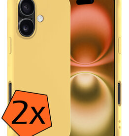 Nomfy Nomfy iPhone 16 Plus Hoesje Siliconen - Geel - 2 PACK
