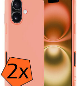 Nomfy Nomfy iPhone 16 Plus Hoesje Siliconen - Perzik - 2 PACK