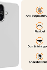 Nomfy Hoesje Geschikt voor iPhone 16 Plus Hoesje Siliconen Cover Case - Hoes Geschikt voor iPhone 16 Plus Hoes Back Case - 2-PACK - Wit