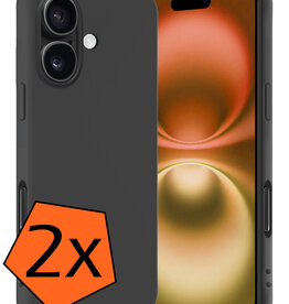 Nomfy Nomfy iPhone 16 Plus Hoesje Siliconen - Zwart - 2 PACK