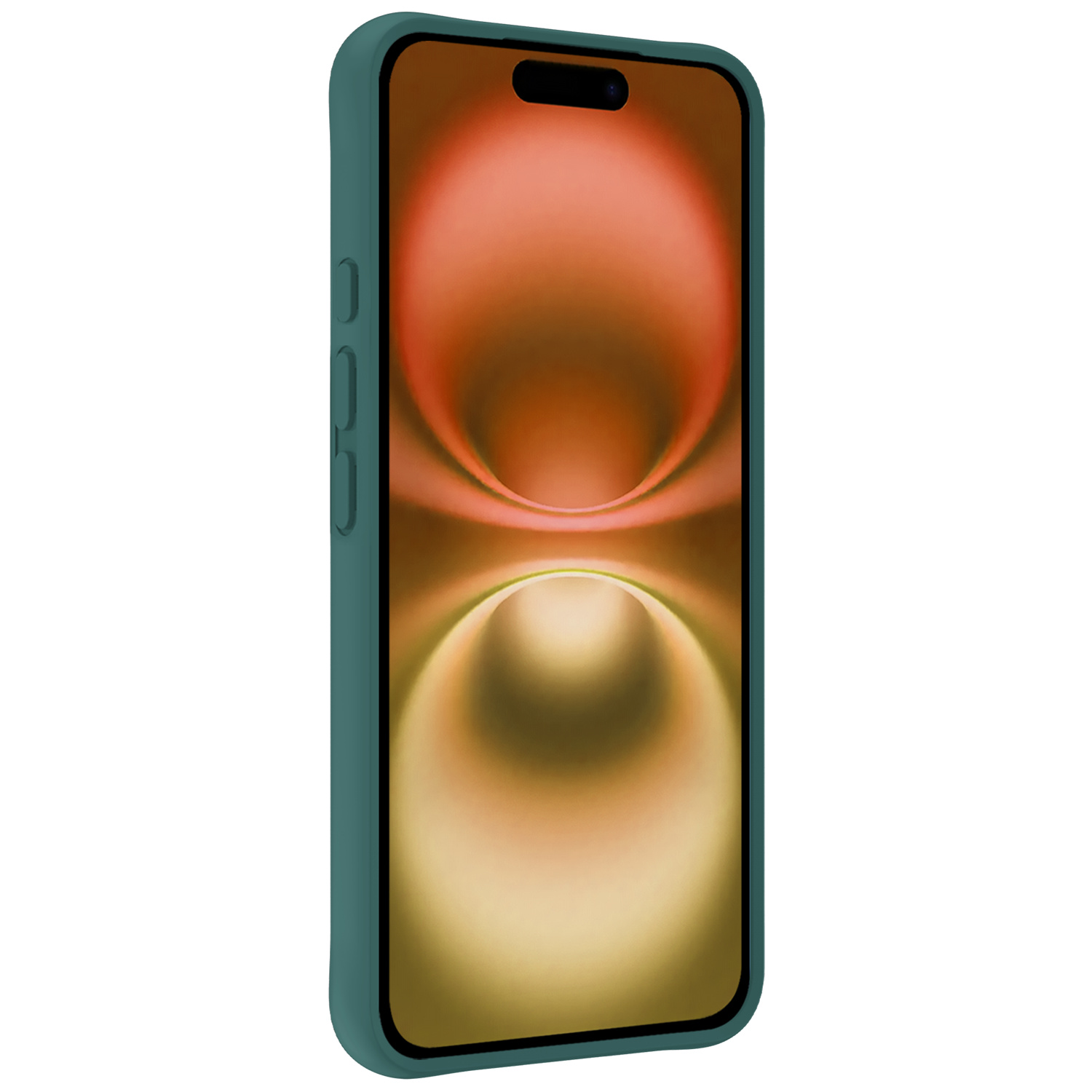 Nomfy Hoesje Geschikt voor iPhone 16 Plus Hoesje Siliconen Cover Case Met Screenprotector - Hoes Geschikt voor iPhone 16 Plus Hoes Back Case - Donkergroen
