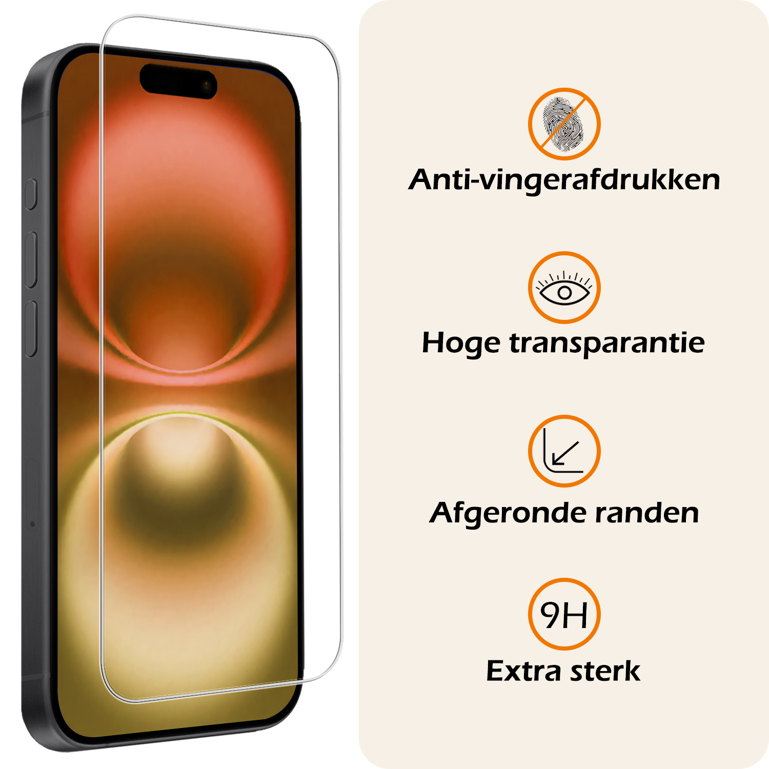 Nomfy Hoesje Geschikt voor iPhone 16 Plus Hoesje Siliconen Cover Case Met Screenprotector - Hoes Geschikt voor iPhone 16 Plus Hoes Back Case - Rood