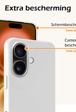 Nomfy Hoesje Geschikt voor iPhone 16 Plus Hoesje Siliconen Cover Case Met Screenprotector - Hoes Geschikt voor iPhone 16 Plus Hoes Back Case - Wit