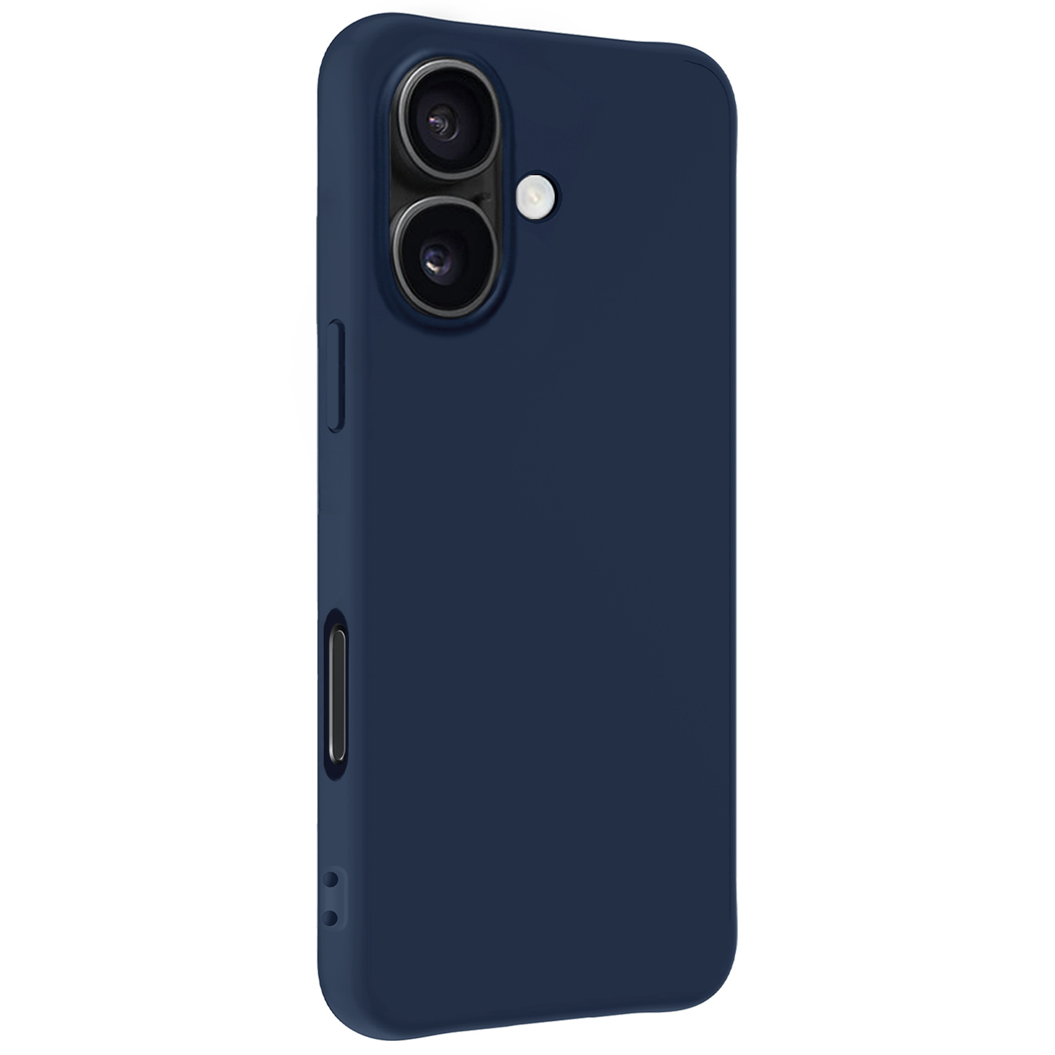 Nomfy Hoesje Geschikt voor iPhone 16 Plus Hoesje Siliconen Cover Case Met 2x Screenprotector - Hoes Geschikt voor iPhone 16 Plus Hoes Back Case - Donkerblauw
