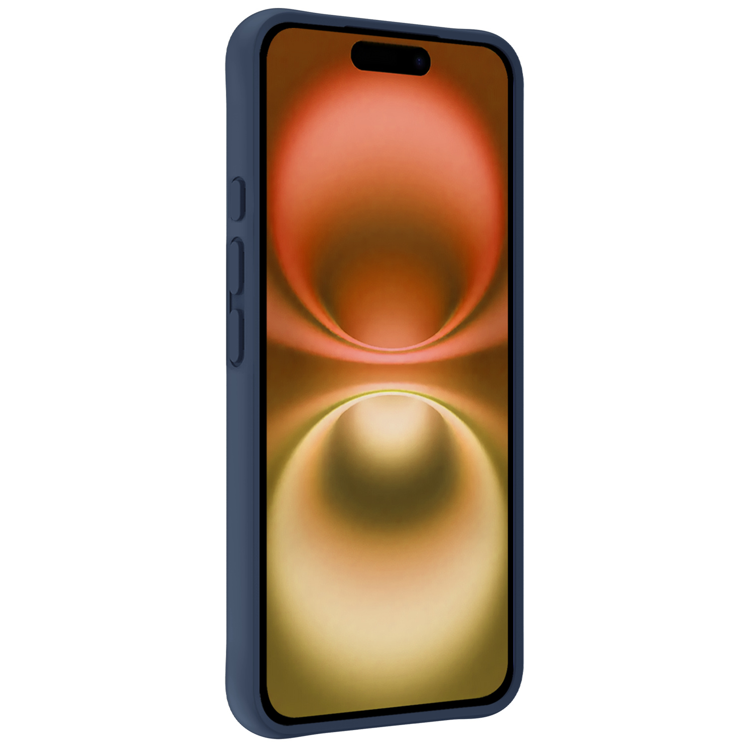 Nomfy Hoesje Geschikt voor iPhone 16 Plus Hoesje Siliconen Cover Case Met 2x Screenprotector - Hoes Geschikt voor iPhone 16 Plus Hoes Back Case - Donkerblauw