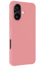 Nomfy Hoesje Geschikt voor iPhone 16 Plus Hoesje Siliconen Cover Case Met 2x Screenprotector - Hoes Geschikt voor iPhone 16 Plus Hoes Back Case - Lichtroze